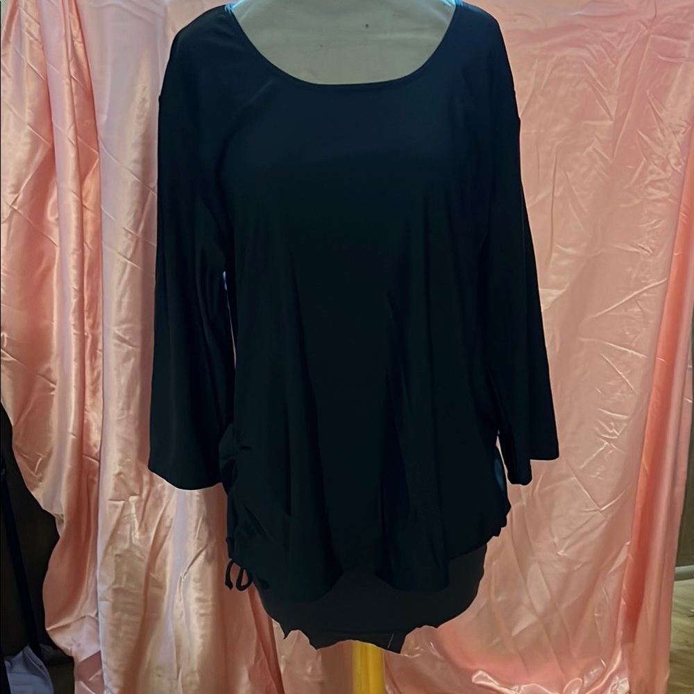 Black Women's Swim Top and swim capri skirt